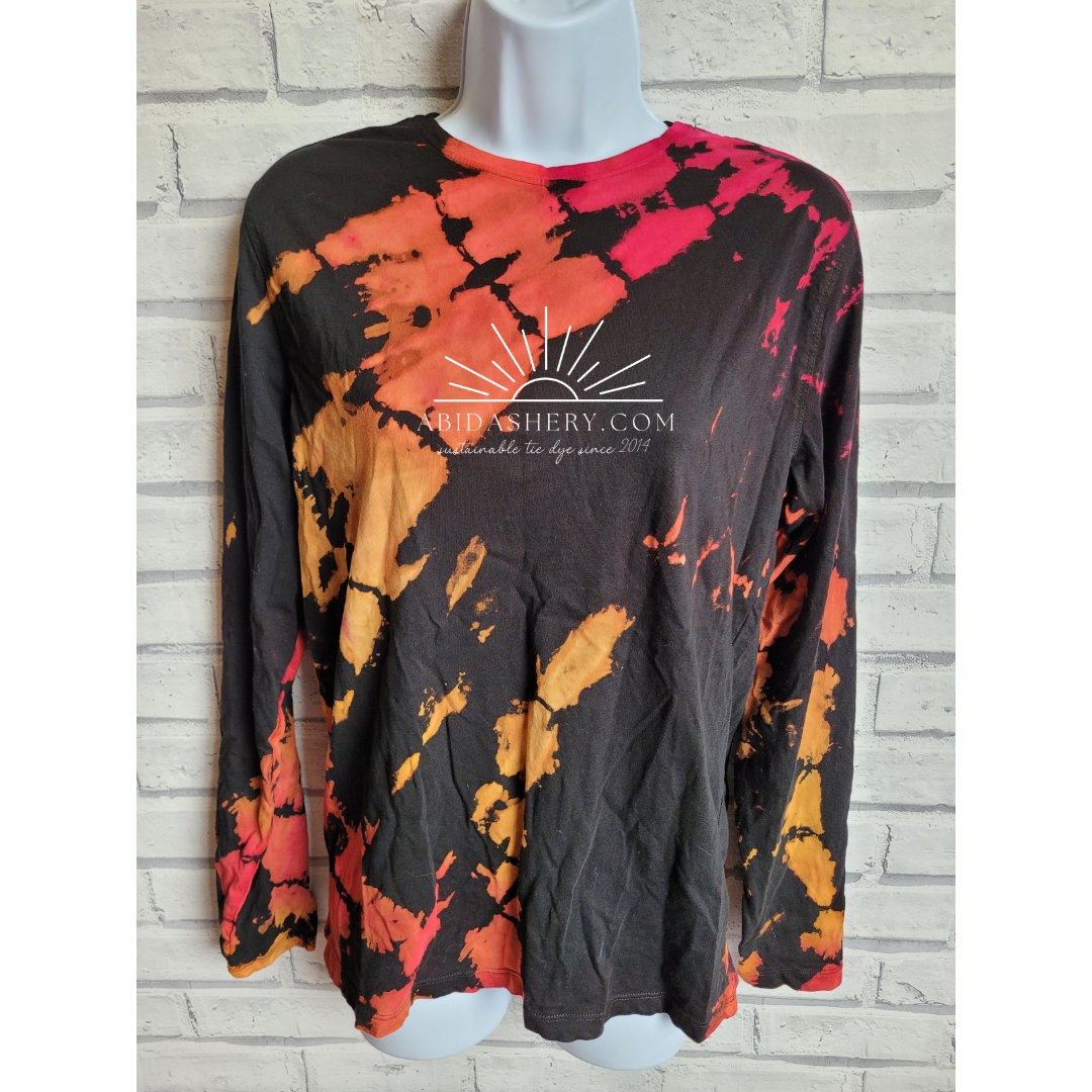Sunset Bleach Tie Dye Long Sleeve T shirt AbiDashery Tie Dye