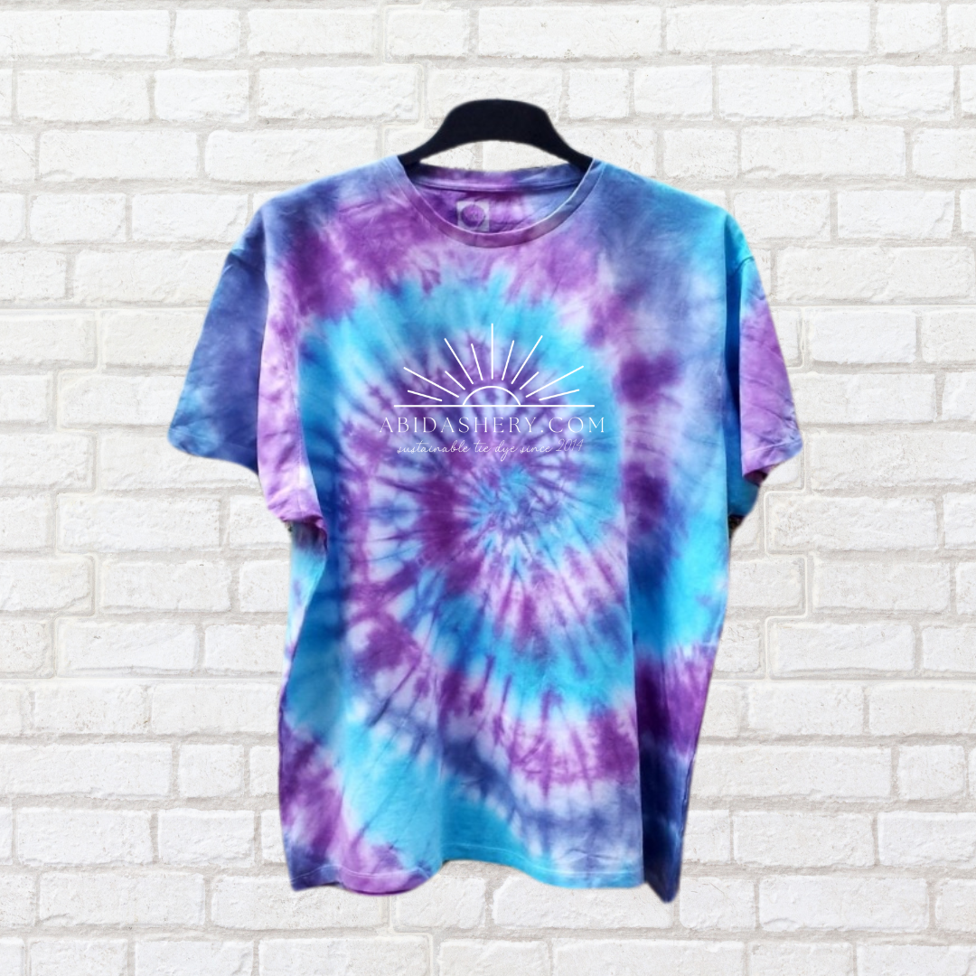 Men's Tie Dye Shirt Organic Cotton Purple & Blue