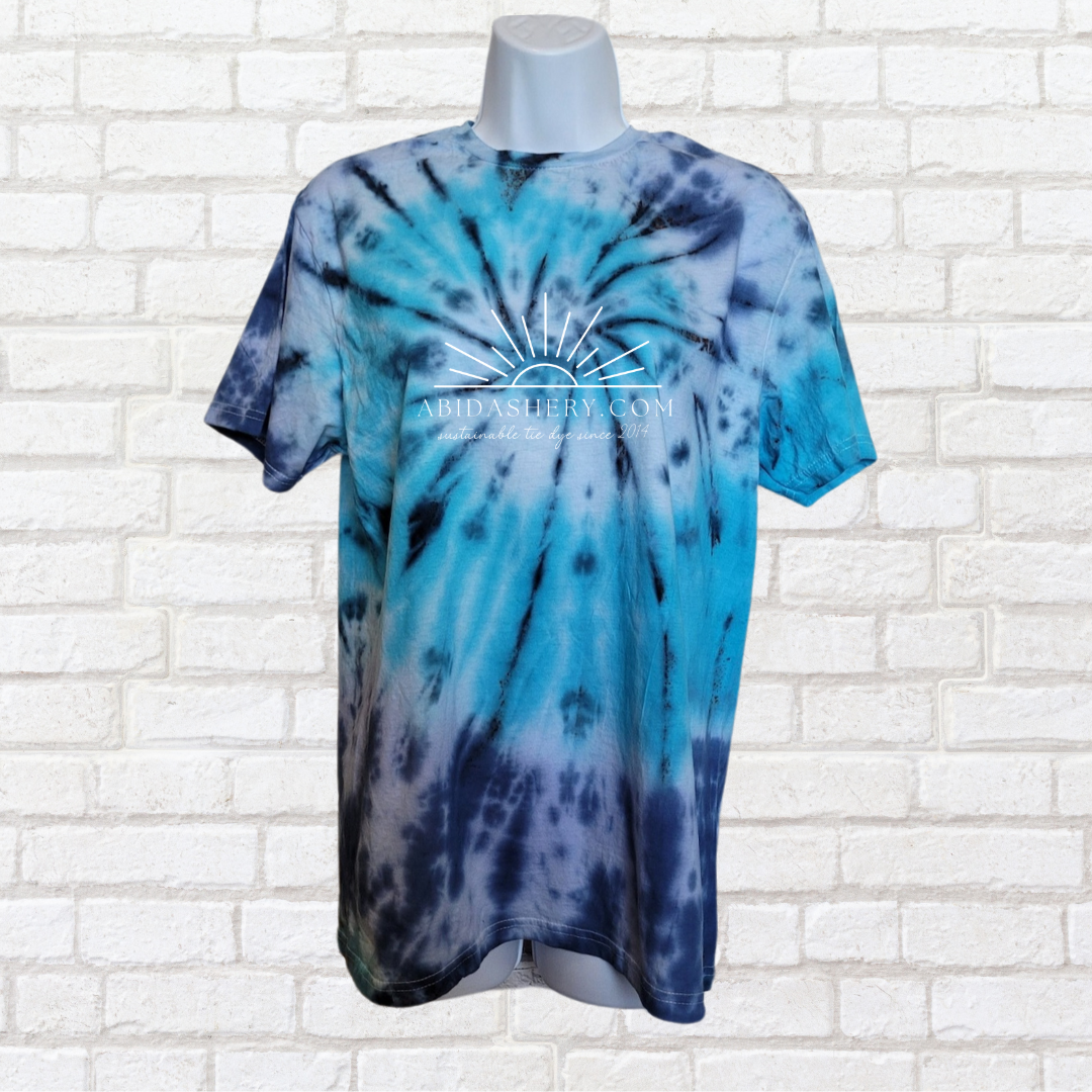 Tie Dye Shirt Men's Organic Cotton Blues