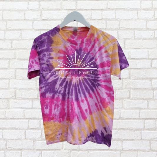 Pink, Purple, Yellow Tie Dye T-shirt Organic Cotton