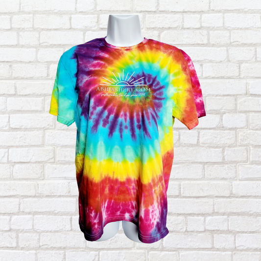 Rainbow Logo Tie Dye T-shirt Unisex Organic Cotton