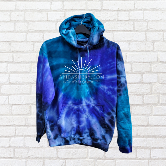 Blue Tie Dye Hoodie Organic Cotton