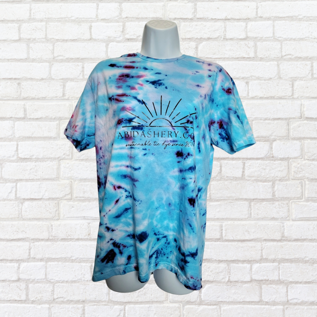 Blue Tie Dye Logo T-shirt Organic Cotton