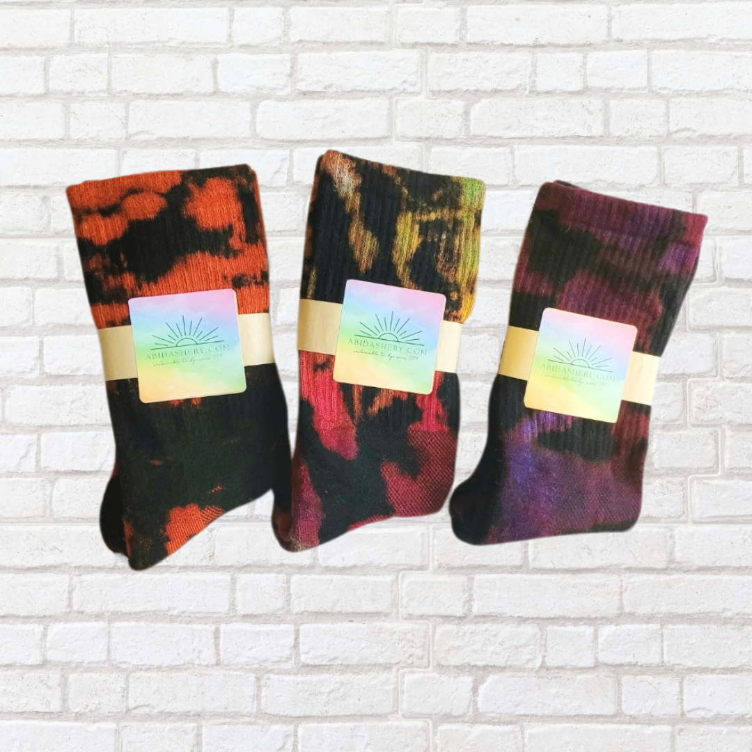 Bamboo Tie Dye Sports Socks Set Unisex gift set