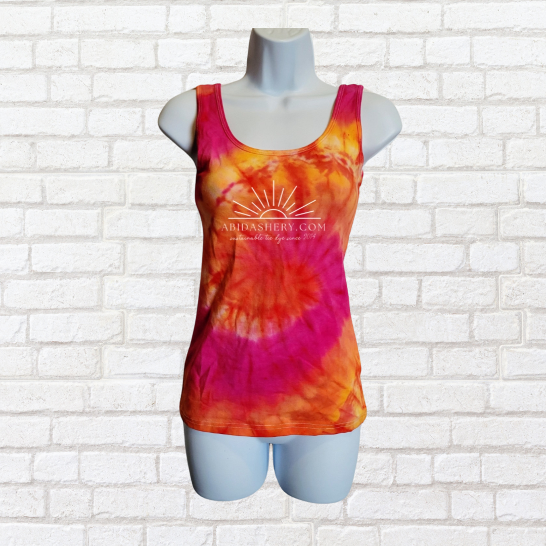 Tie Dye Vest Top Orange & Pink UK 8 / US 4