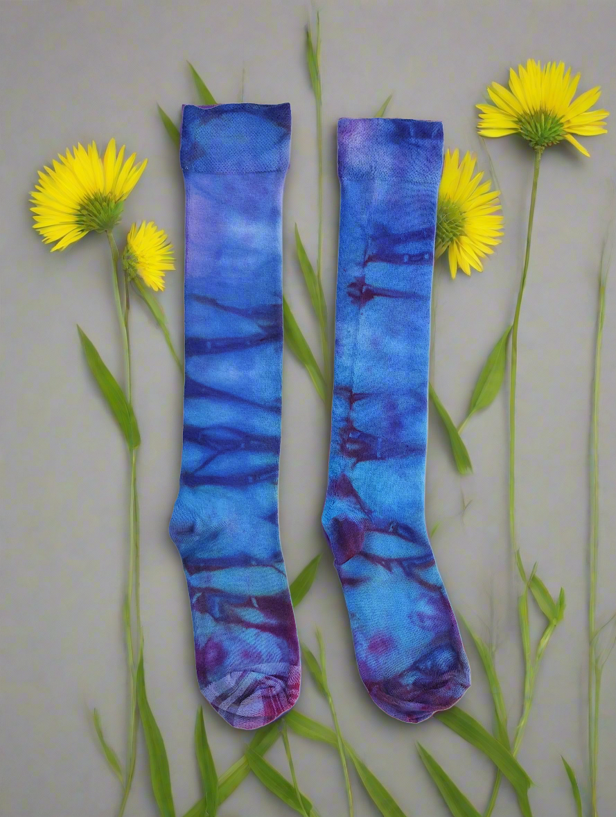 Bamboo Knee High Socks Women's Ice Dye Assorted Colours