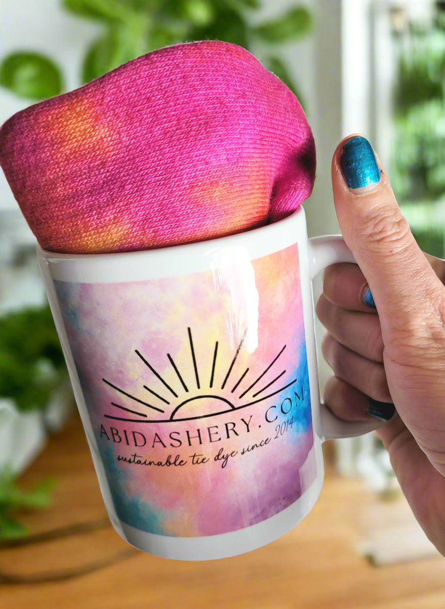 Bamboo Socks & AbiDashery Mug Gift Set Tie Dye Unisex