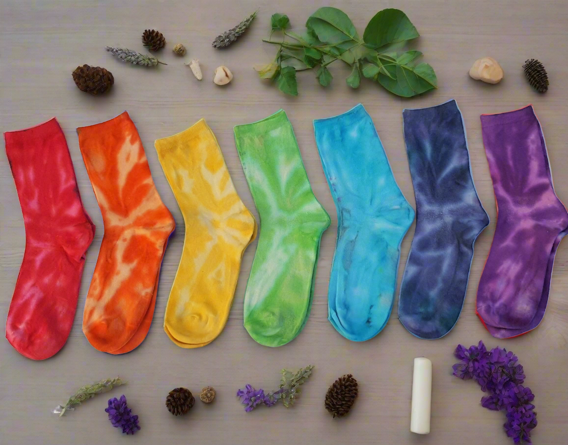 Rainbow Chakra Bamboo Socks Set 7 pairs for women