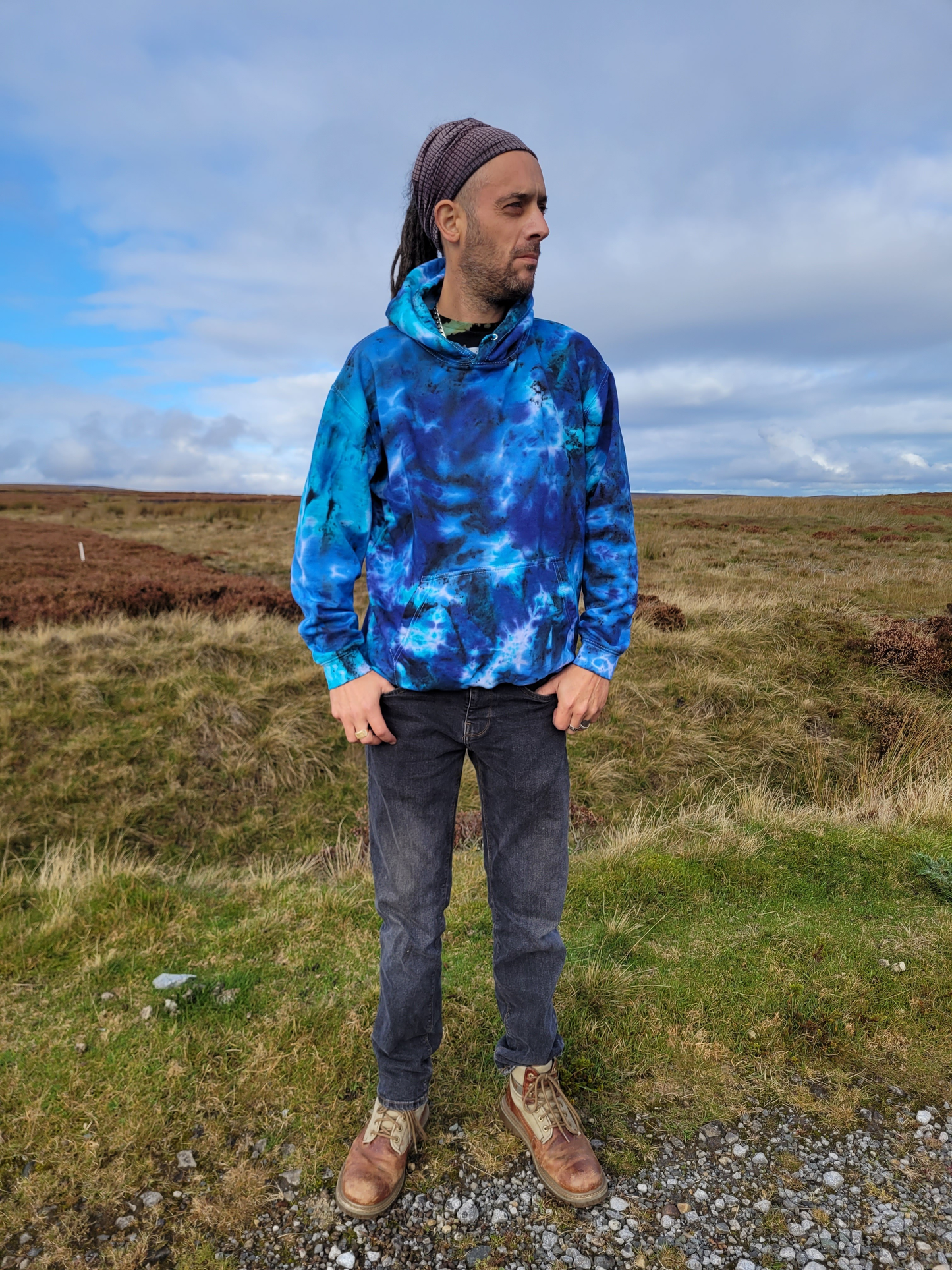 Blue Tie Dye Hoodie | Organic Cotton | Sustainable Winter Fashion