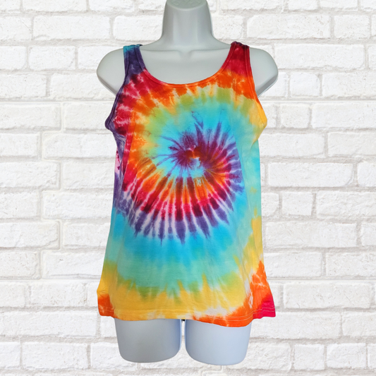 Rainbow tie dye tank top | Festival & Pride wear | Hand Dyed in the UK | AbiDashery
