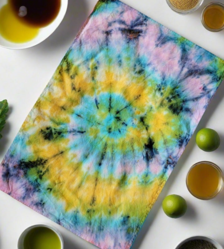 Tea Towel | Organic Cotton | Tie Dye | Hippie Home Decor