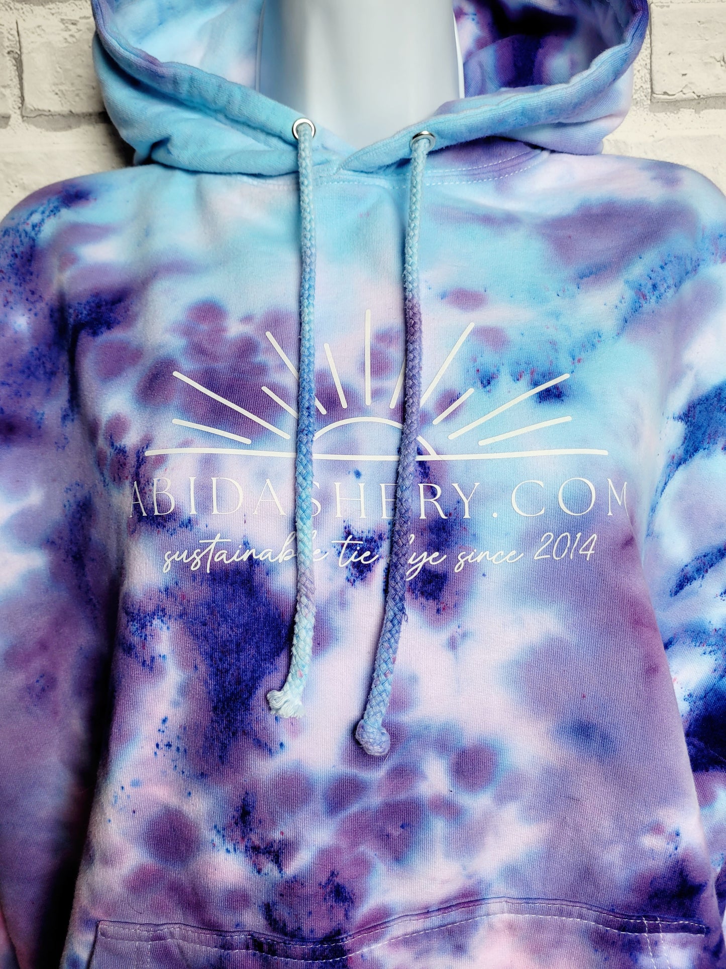 Tie Dye Logo Hoodie Pastel Pink Purple Blue Organic Cotton