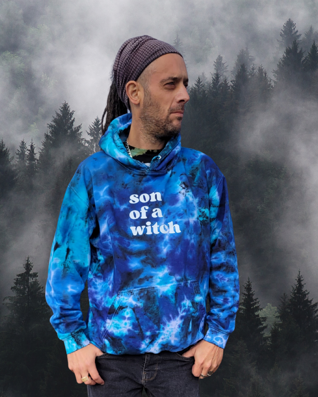 Son of a Witch Tie Dye Halloween Hoodie | Organic Cotton | Sustainable Fall Fashion