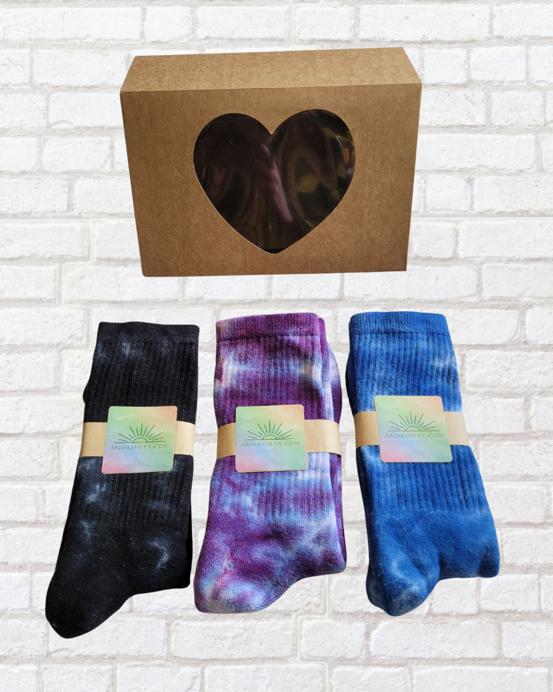 Valentines Gift Set Sustainable Cotton Tie Dye Sports Socks Unisex