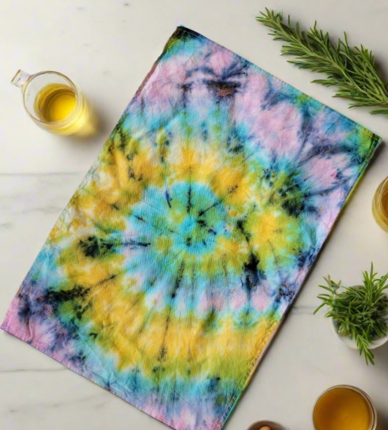 Tea Towel | Organic Cotton | Tie Dye | Hippie Home Decor