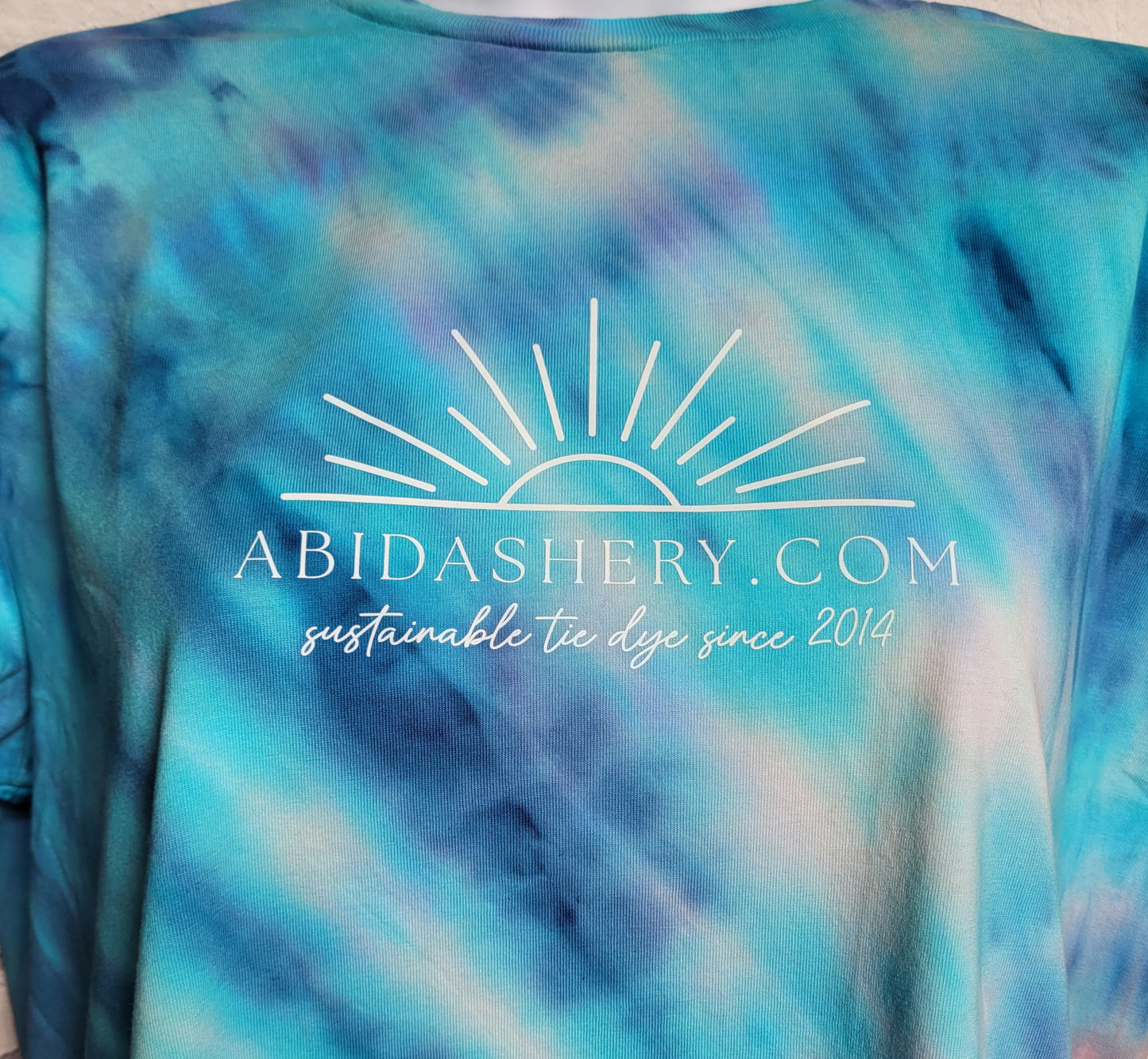 Blue Sky Rainbow Arch Logo Tie Dye Organic Cotton T-shirt