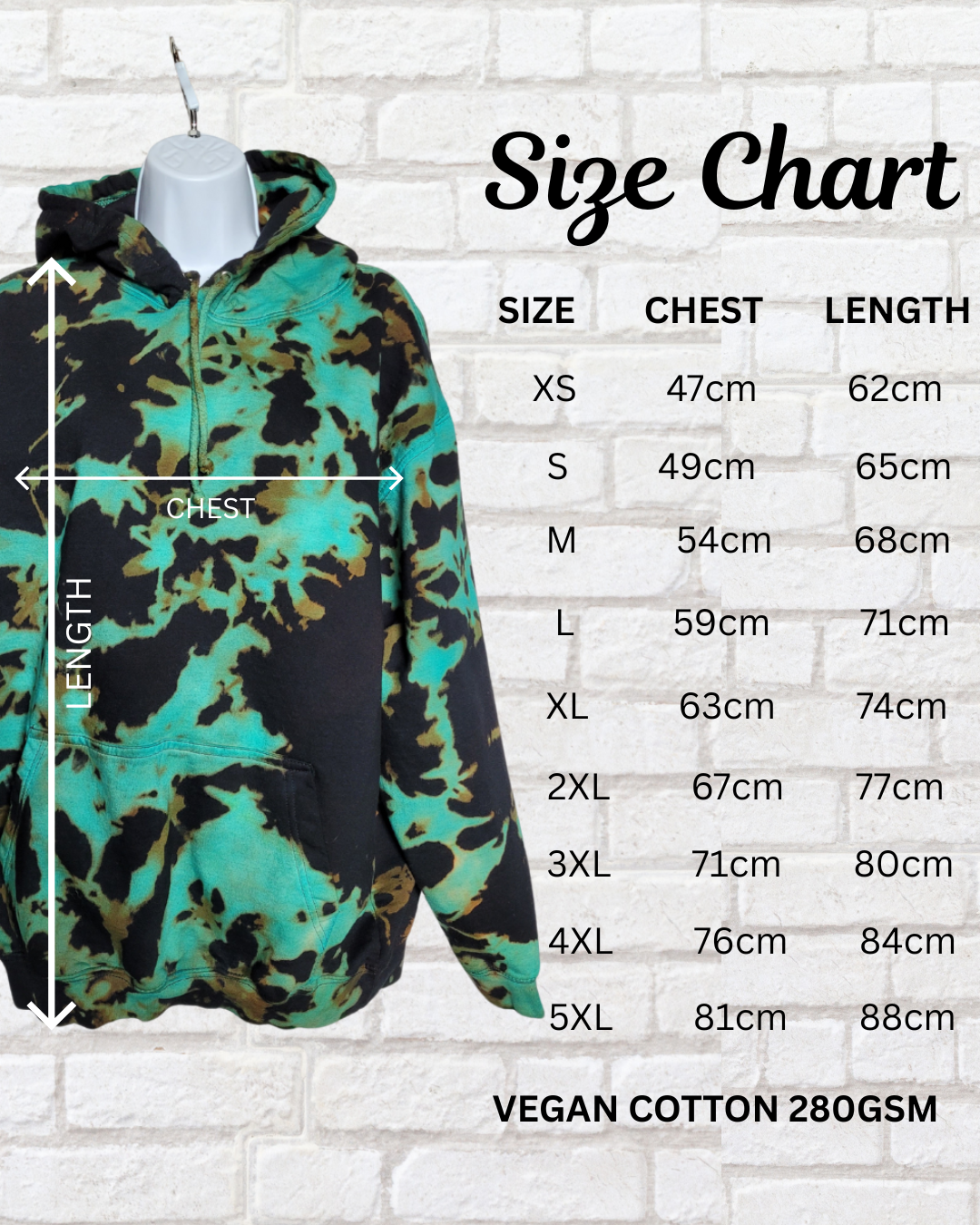 Bleach Dye Unisex Hoodie | Cosy Vibes | Winter Grunge