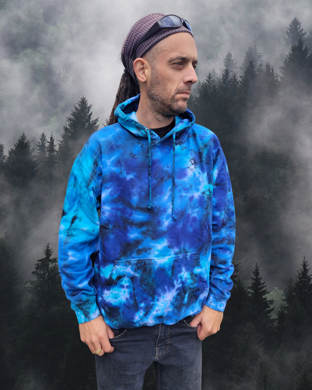 Blue Tie Dye Hoodie | Organic Cotton | Sustainable Winter Fashion