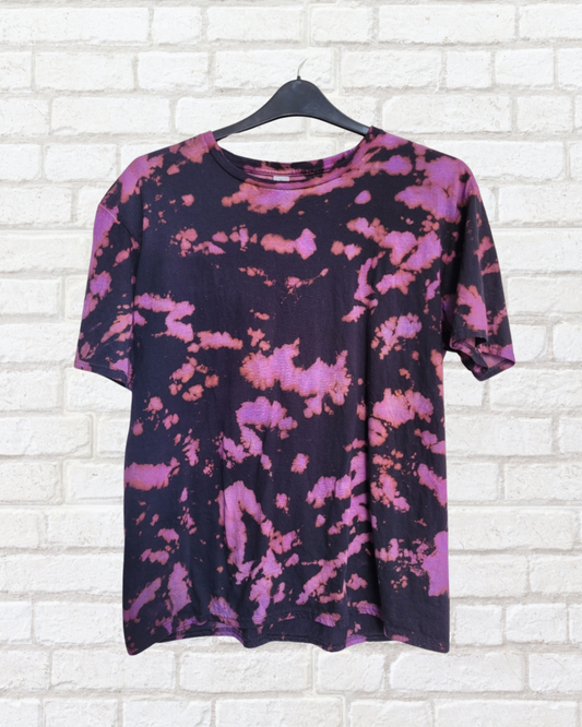 Bleached T-shirt in Purple Tie Dye