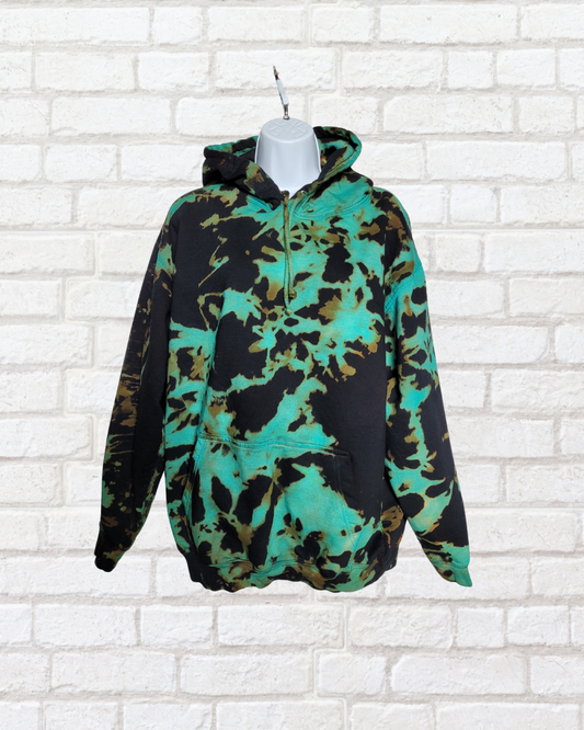 Blue Bleach Tie Dye Hoodie | Ocean Aqua | Unisex Streetwear Vibes
