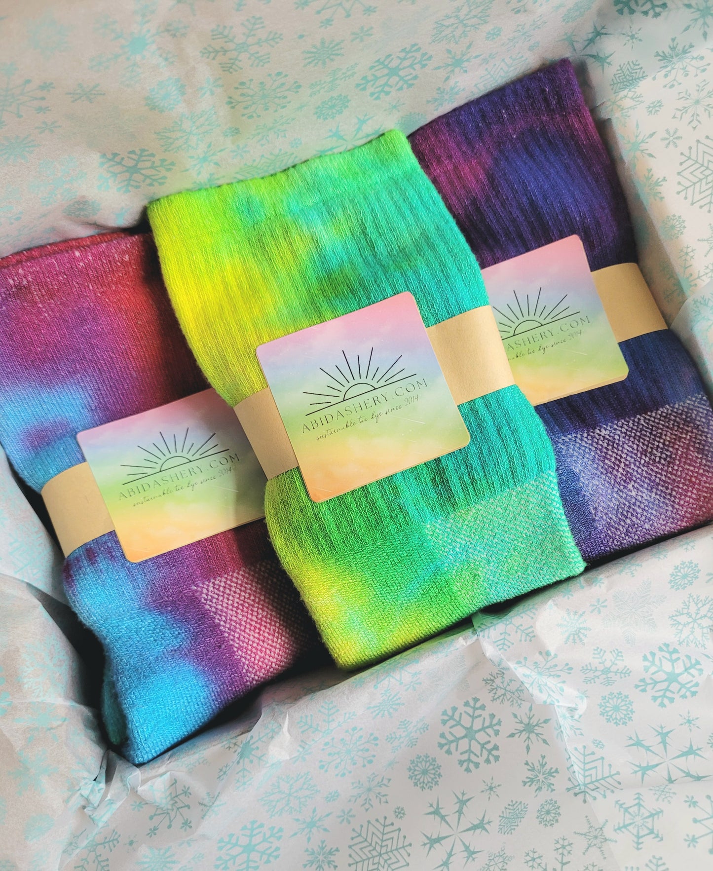 Bamboo Tie Dye Sports Socks Unisex Gift Set (3 pairs)