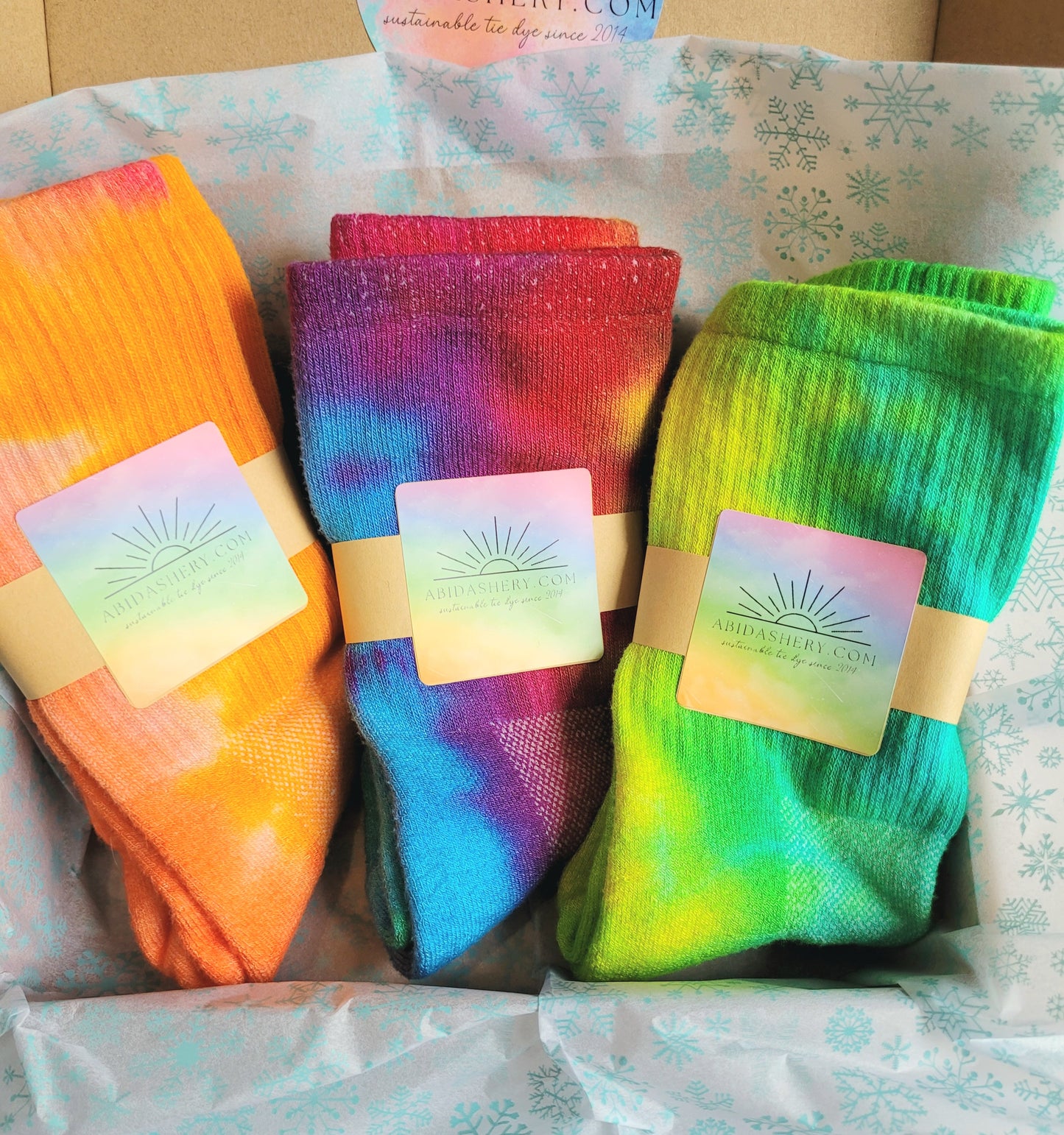 Bamboo Tie Dye Sports Socks Unisex Gift Set (3 pairs)