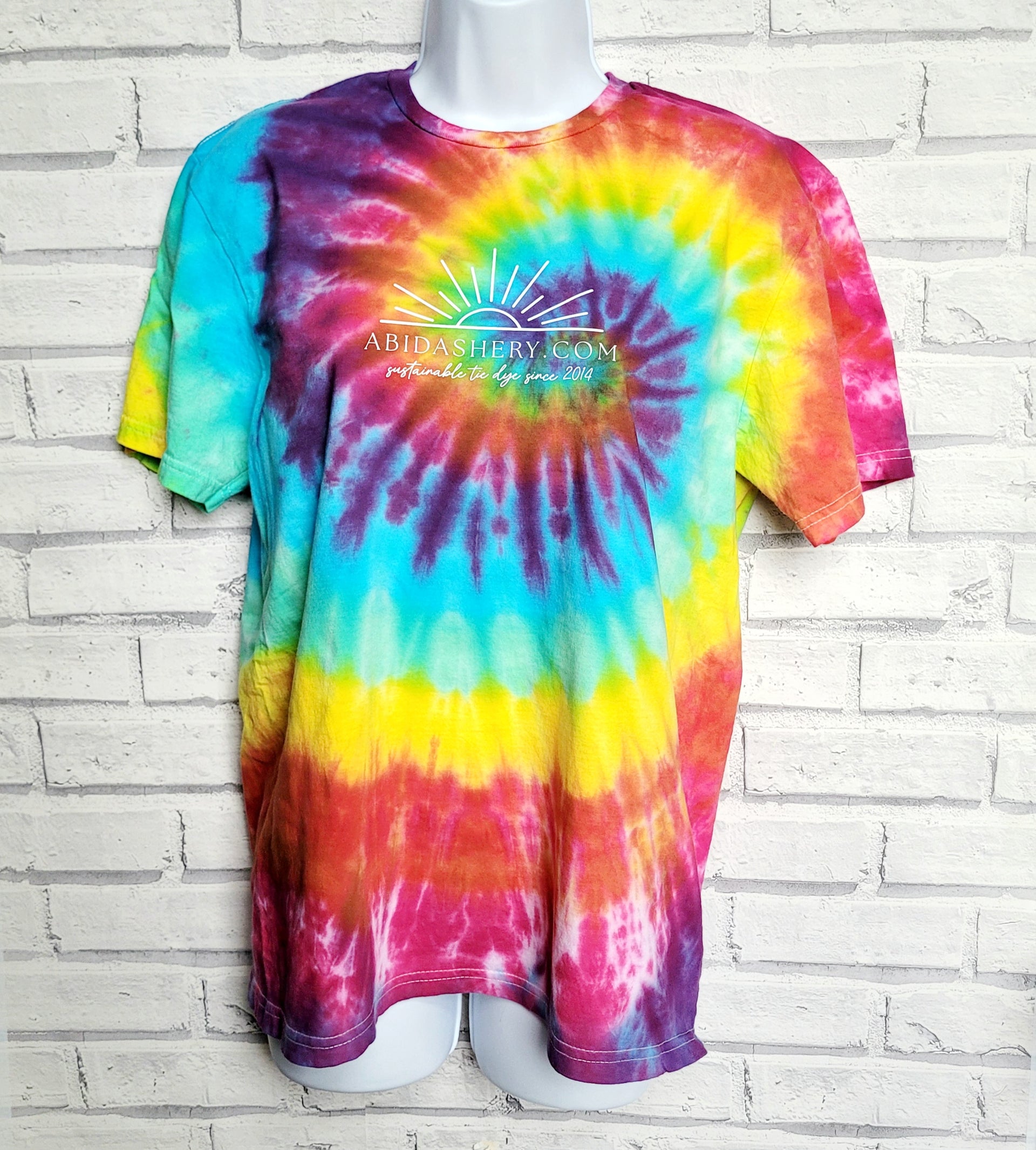 Rainbow Logo Tie Dye T-shirt Unisex Organic Cotton