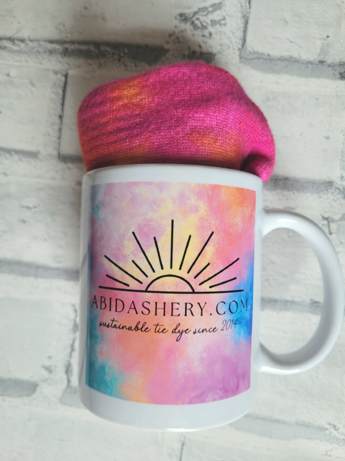 Bamboo Socks & AbiDashery Mug Gift Set Tie Dye Unisex