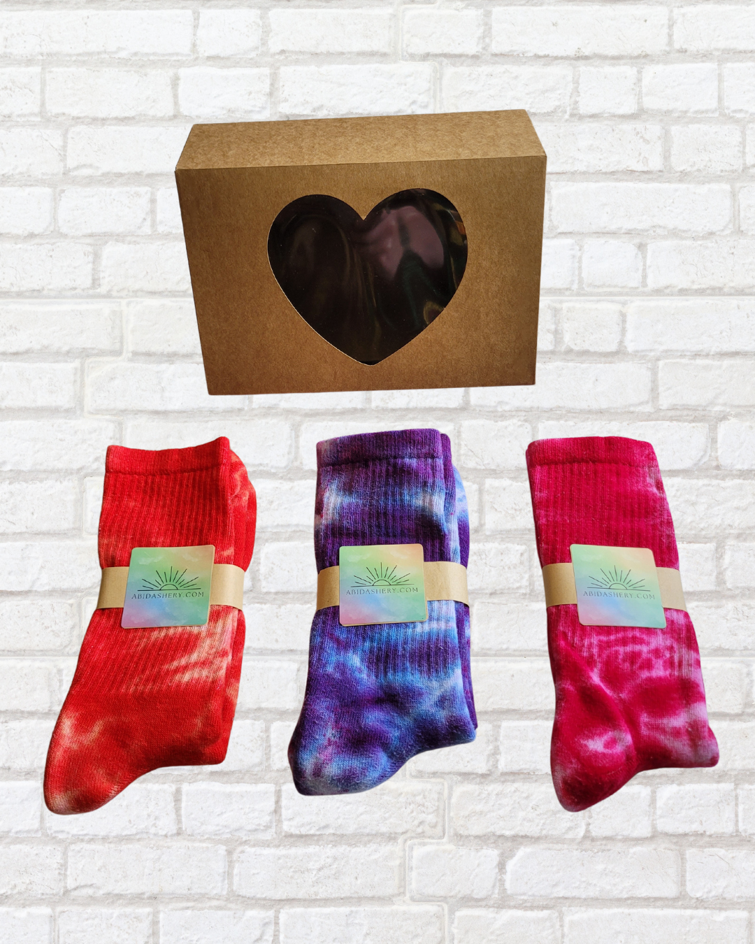 Valentines Gift Set Sustainable Cotton Tie Dye Sports Socks Unisex