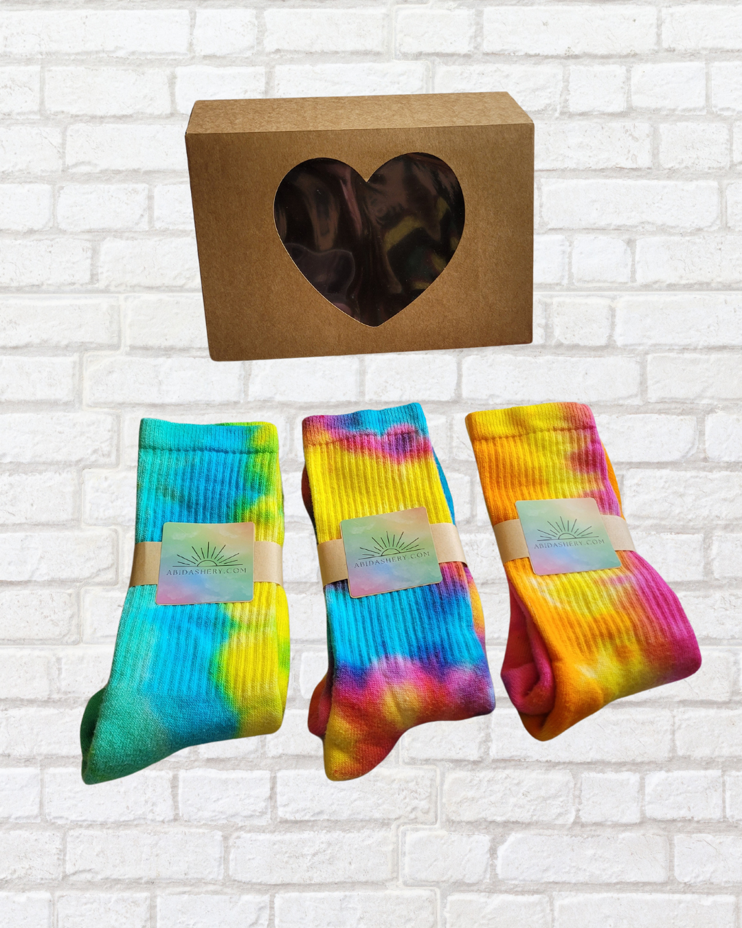 Valentines Gift Set Sustainable Cotton Tie Dye Sports Socks Unisex