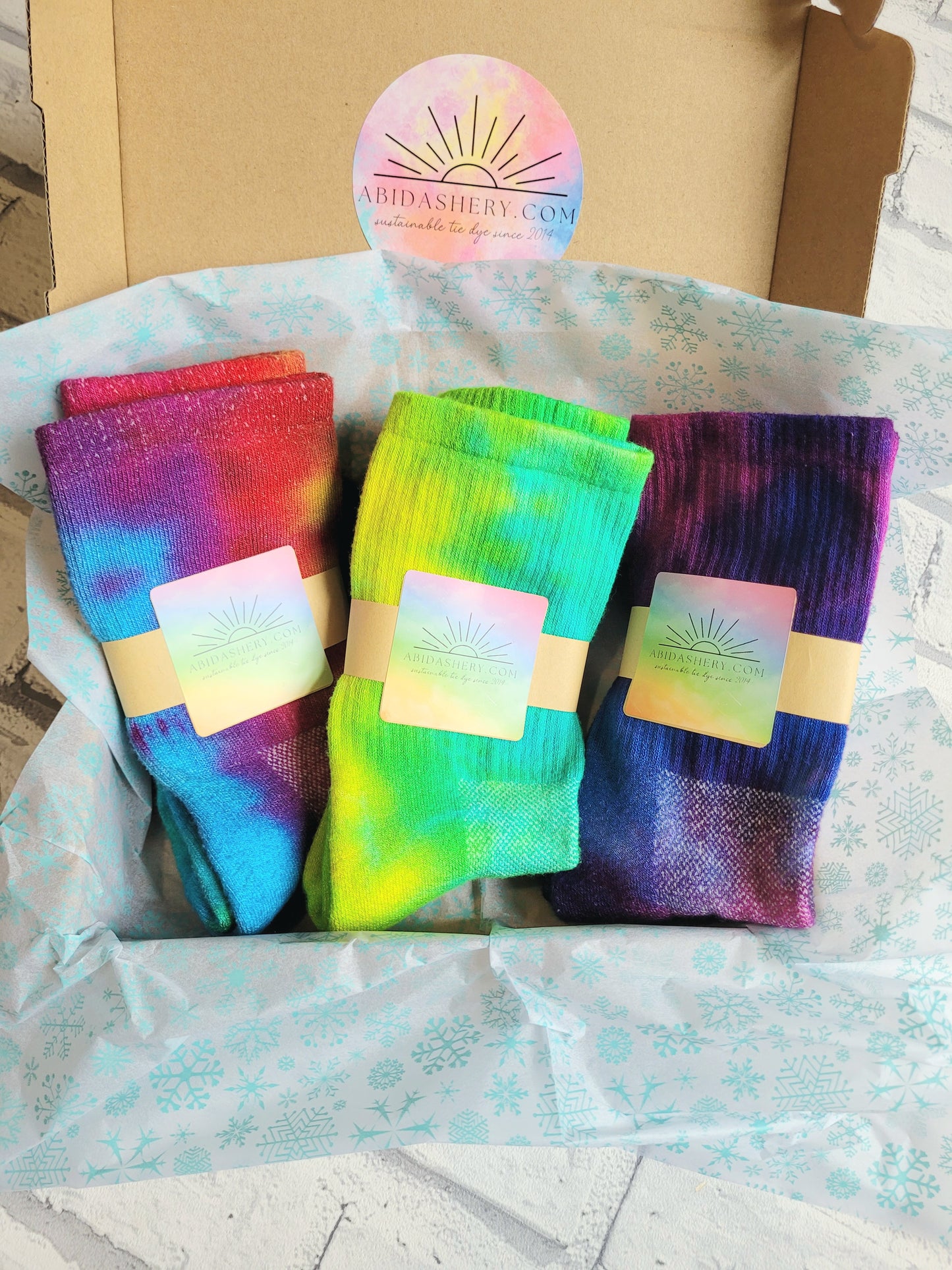 Bamboo Tie Dye Sports Socks Unisex Gift Set (3 pairs)