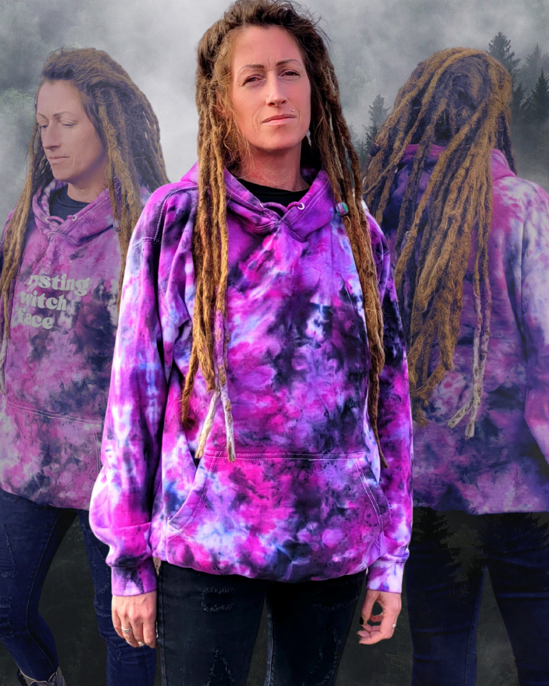 Pink Tie Dye Hoodie | Organic Cotton | Sustainable Festival Fashion