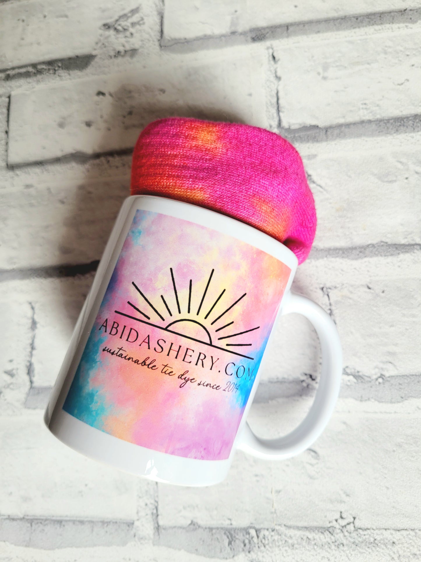 Bamboo Socks & AbiDashery Mug Gift Set Tie Dye Unisex