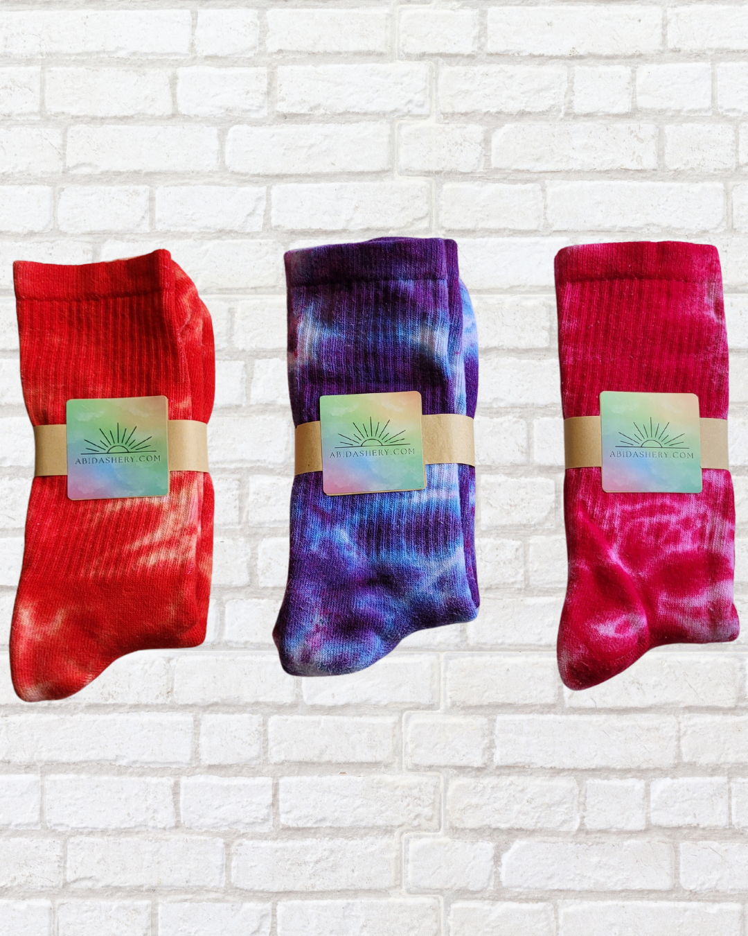 Valentines Gift Set Sustainable Cotton Tie Dye Sports Socks Unisex