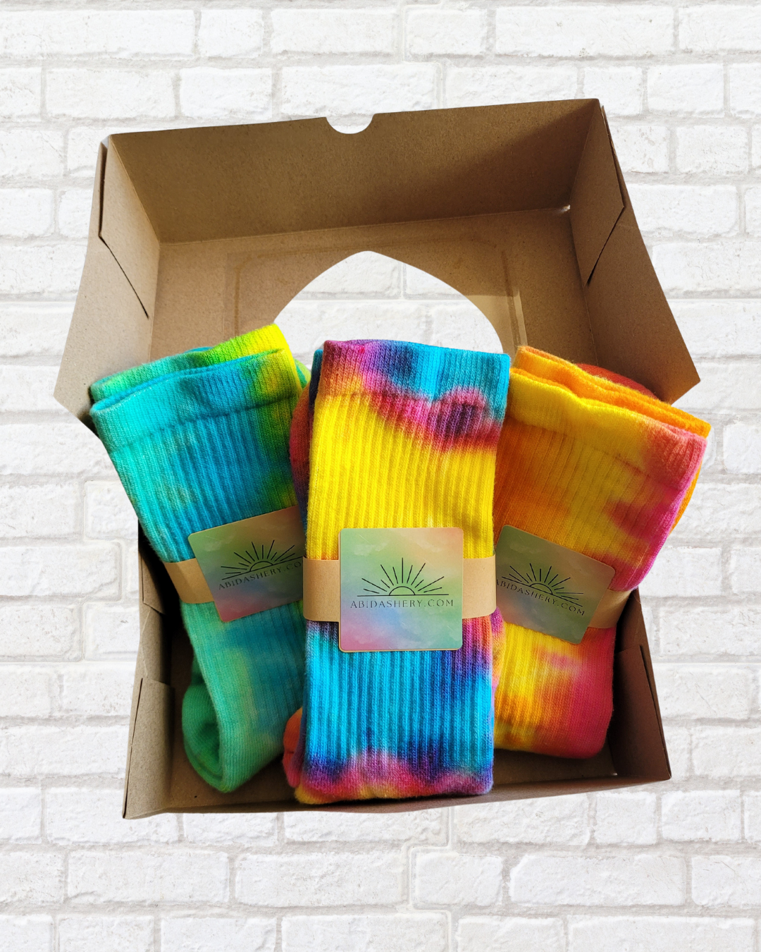 Valentines Gift Set Sustainable Cotton Tie Dye Sports Socks Unisex