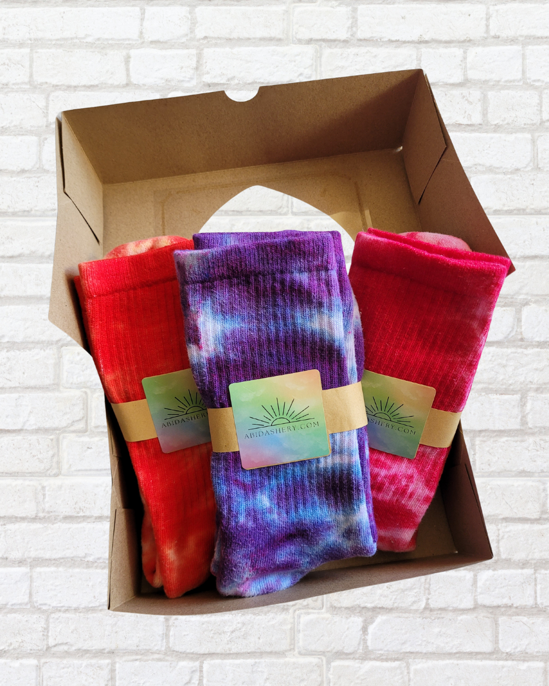 Valentines Gift Set Sustainable Cotton Tie Dye Sports Socks Unisex