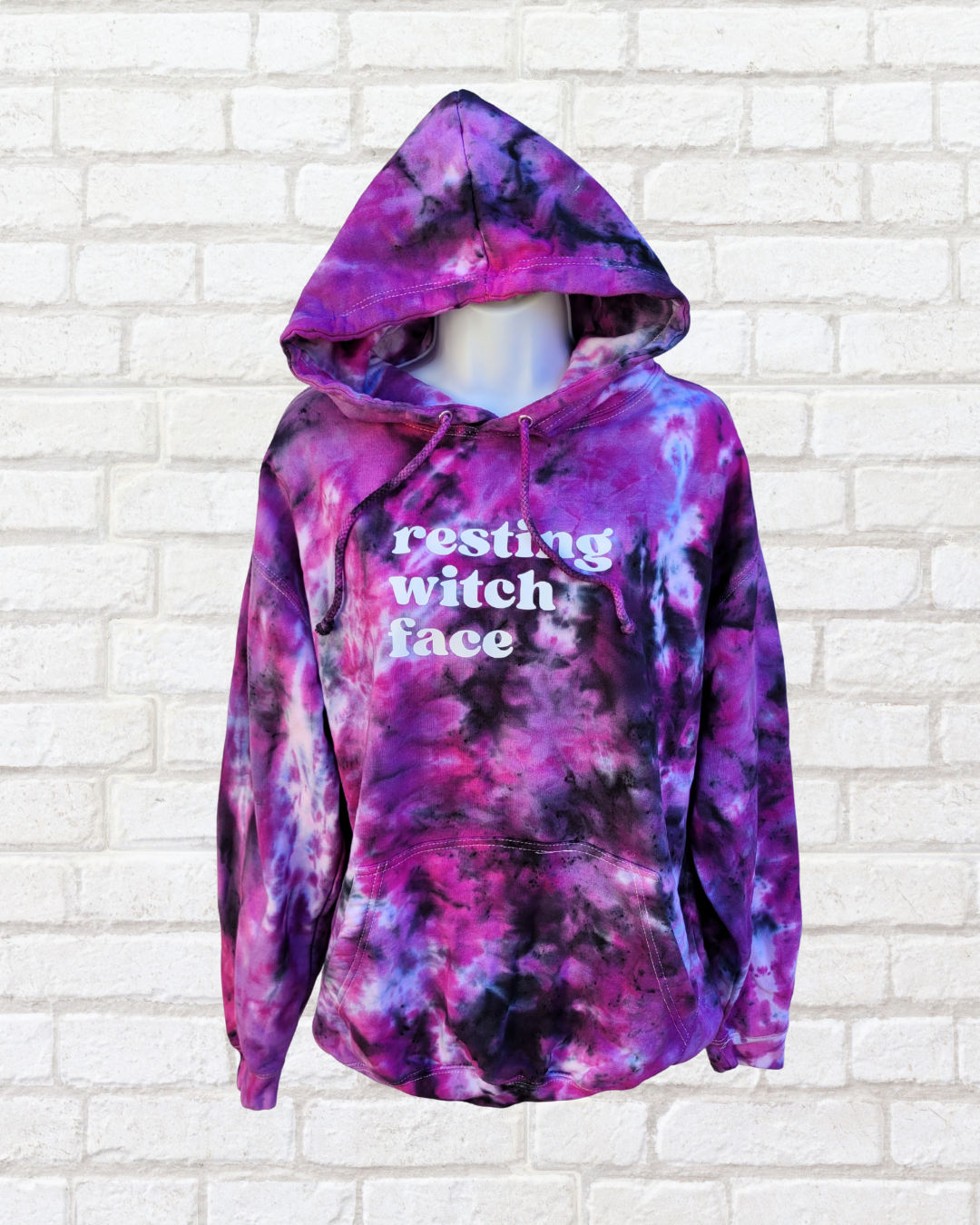 Resting Witch Face Tie Dye Halloween Hoodie | Organic Cotton | Sustainable Fall Fashion