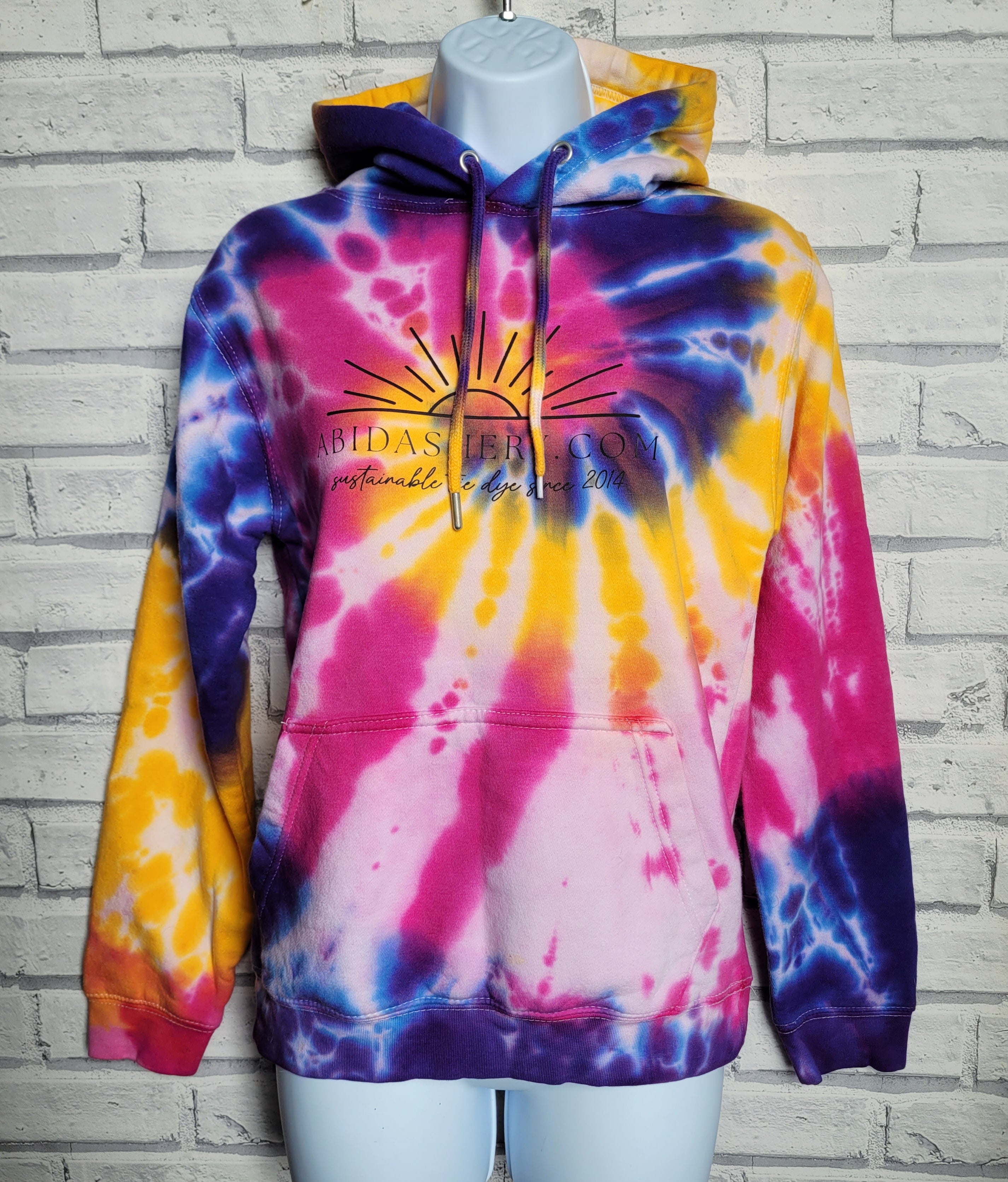 Pink and yellow tie dye hoodie online