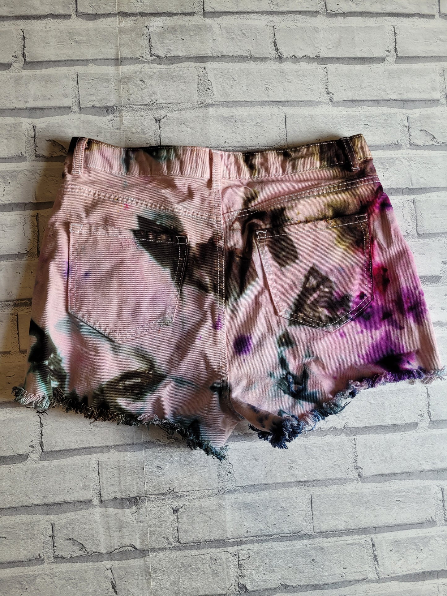 Tie dye denim shorts UK size 14