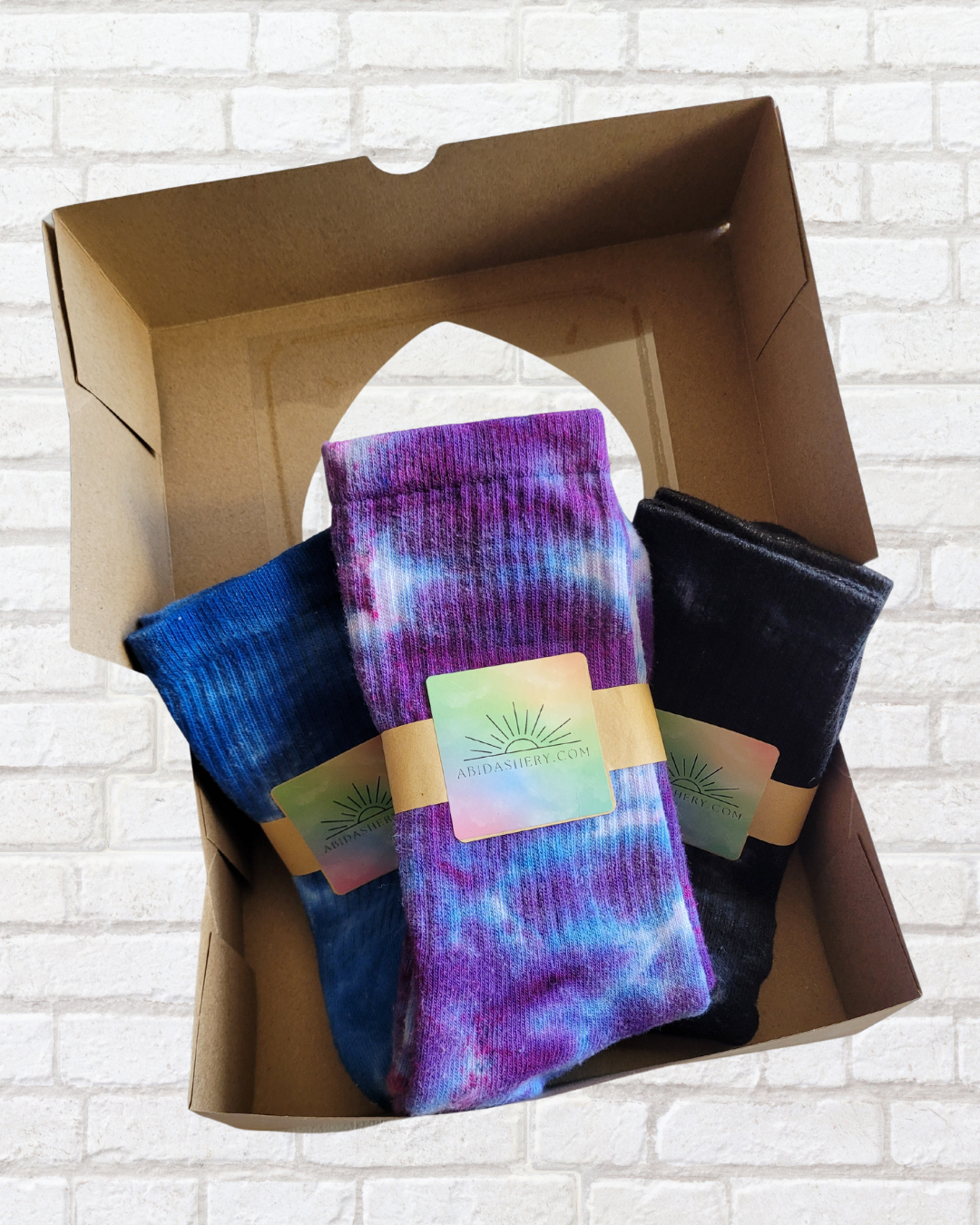 Valentines Gift Set Sustainable Cotton Tie Dye Sports Socks Unisex