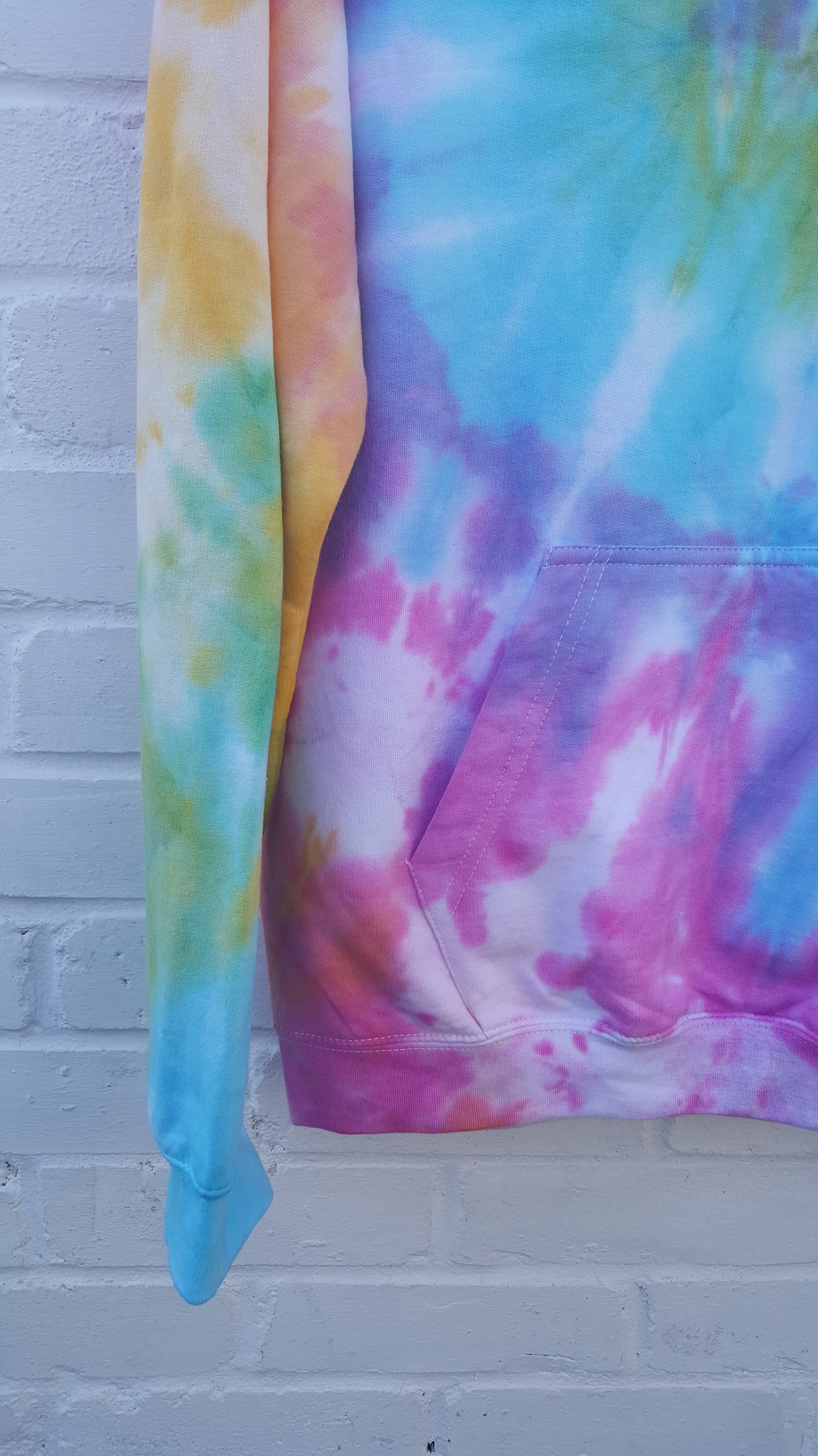 Tie Dye Hoodie Pink Yellow Blue