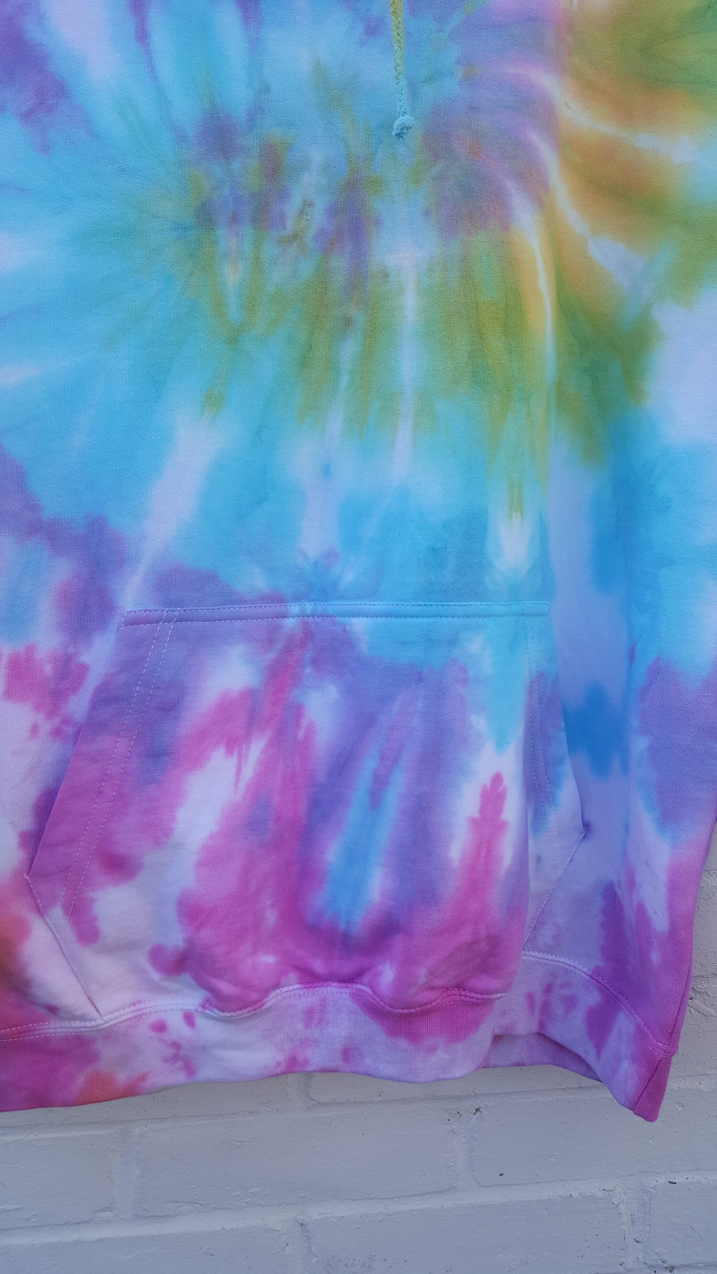 Tie Dye Hoodie Pink Yellow Blue