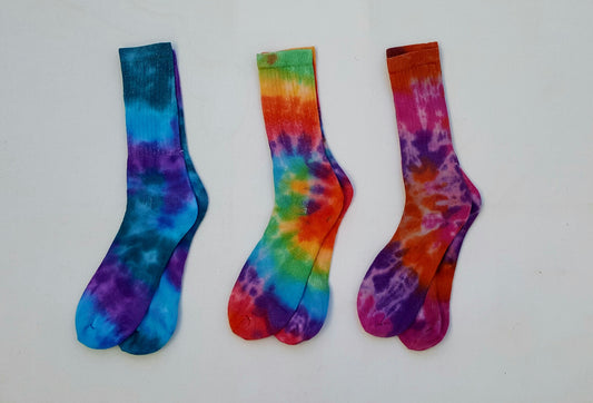 gift set of men's tie dye socks multi coloured unisex