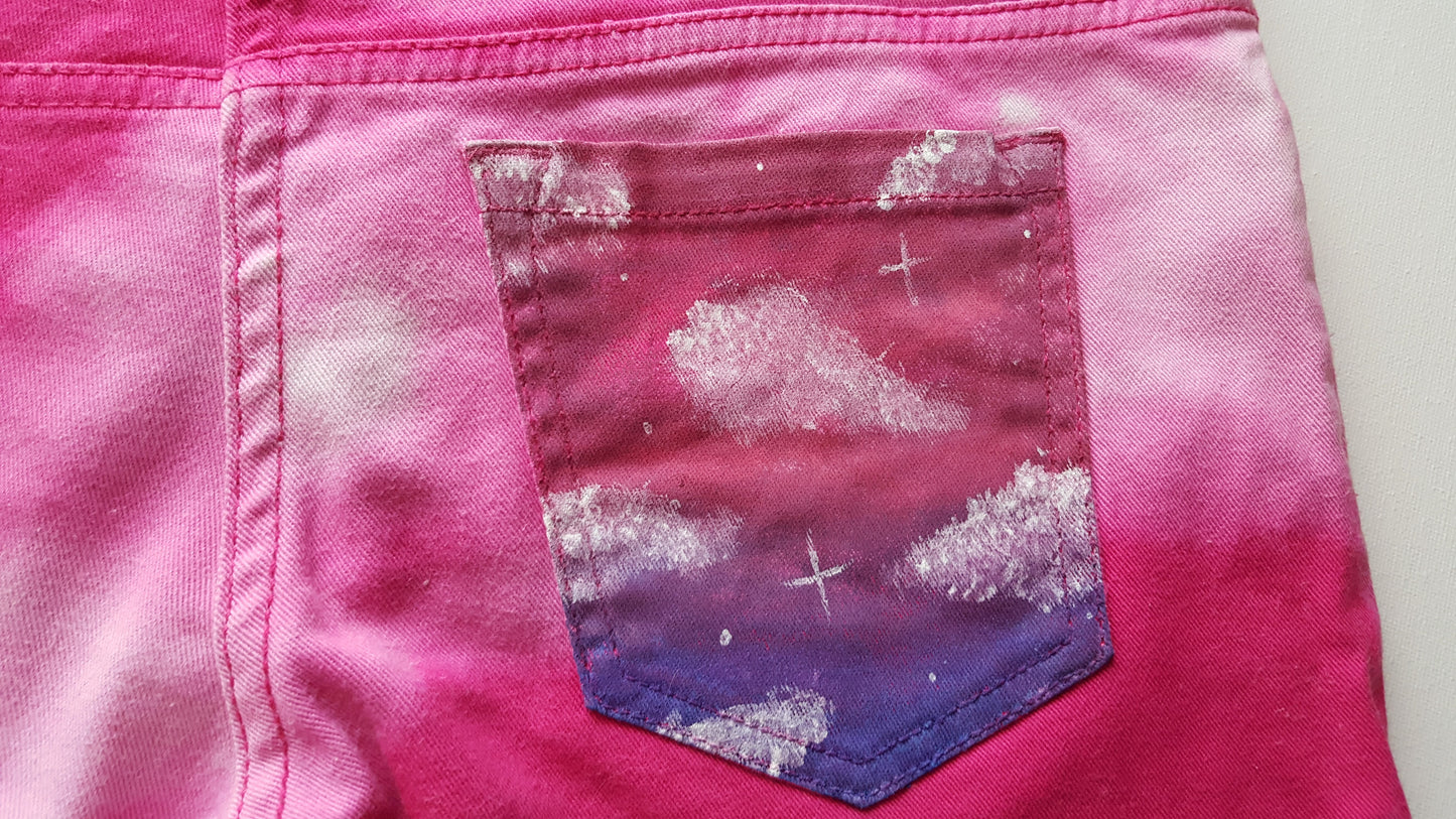Hand Painted Pink Jeans