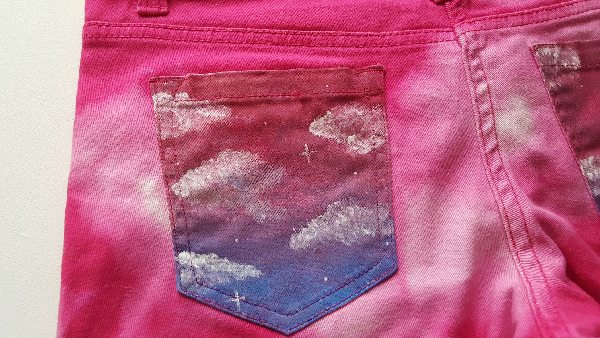 Hand Painted Pink Jeans