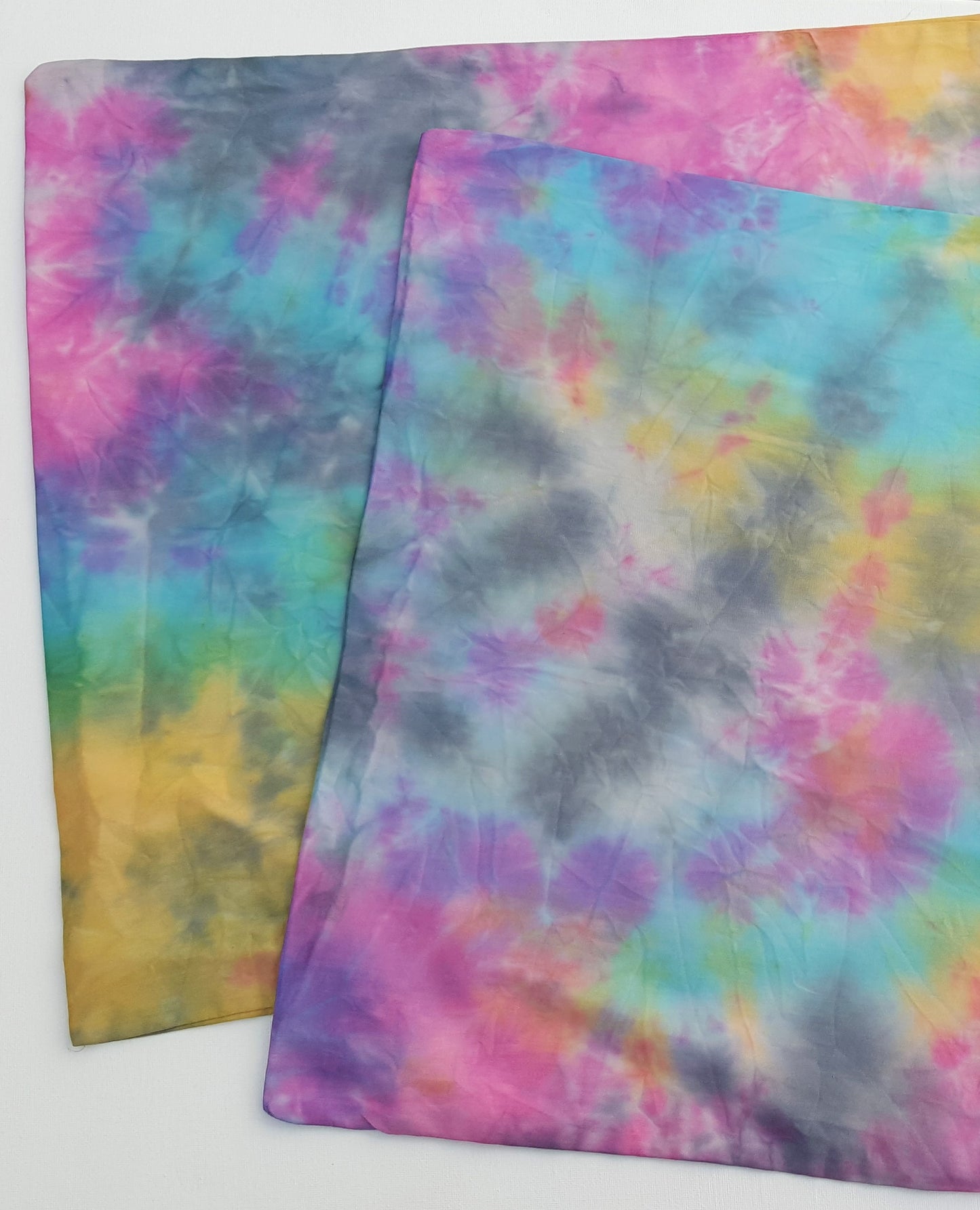 Tie Dye Pillowcases x2 Pink Yellow Blue Black