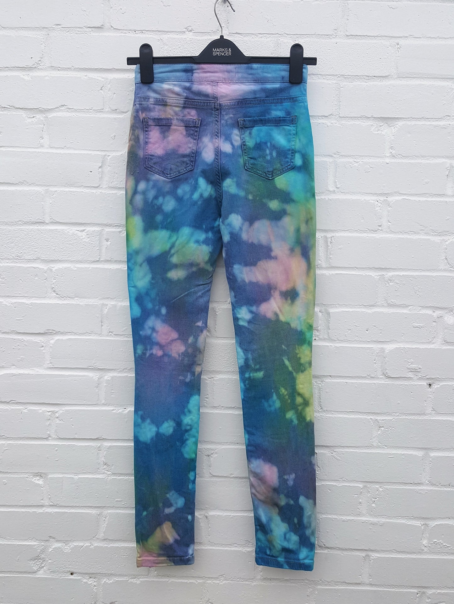 Pastel High Waist Upcycled Skinny Jeans UK 6 / US 2