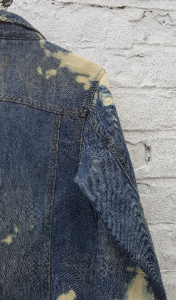 Upcycled denim jacket, women's, hand dyed, to fit UK size 12 or US size 8. This beautiful one of a kind jacket was upcycled from a denim jacket found in a thrift store, so it's not just one of it's kind! It's also sustainable, ethical & friendly to the environment too! Hand dyed in the UK by AbiDashery.   We only use recycled and compostable packaging!