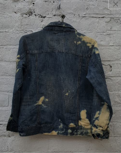 Upcycled denim jacket, women's, hand dyed, to fit UK size 12 or US size 8. This beautiful one of a kind jacket was upcycled from a denim jacket found in a thrift store, so it's not just one of it's kind! It's also sustainable, ethical & friendly to the environment too! Hand dyed in the UK by AbiDashery.   We only use recycled and compostable packaging!