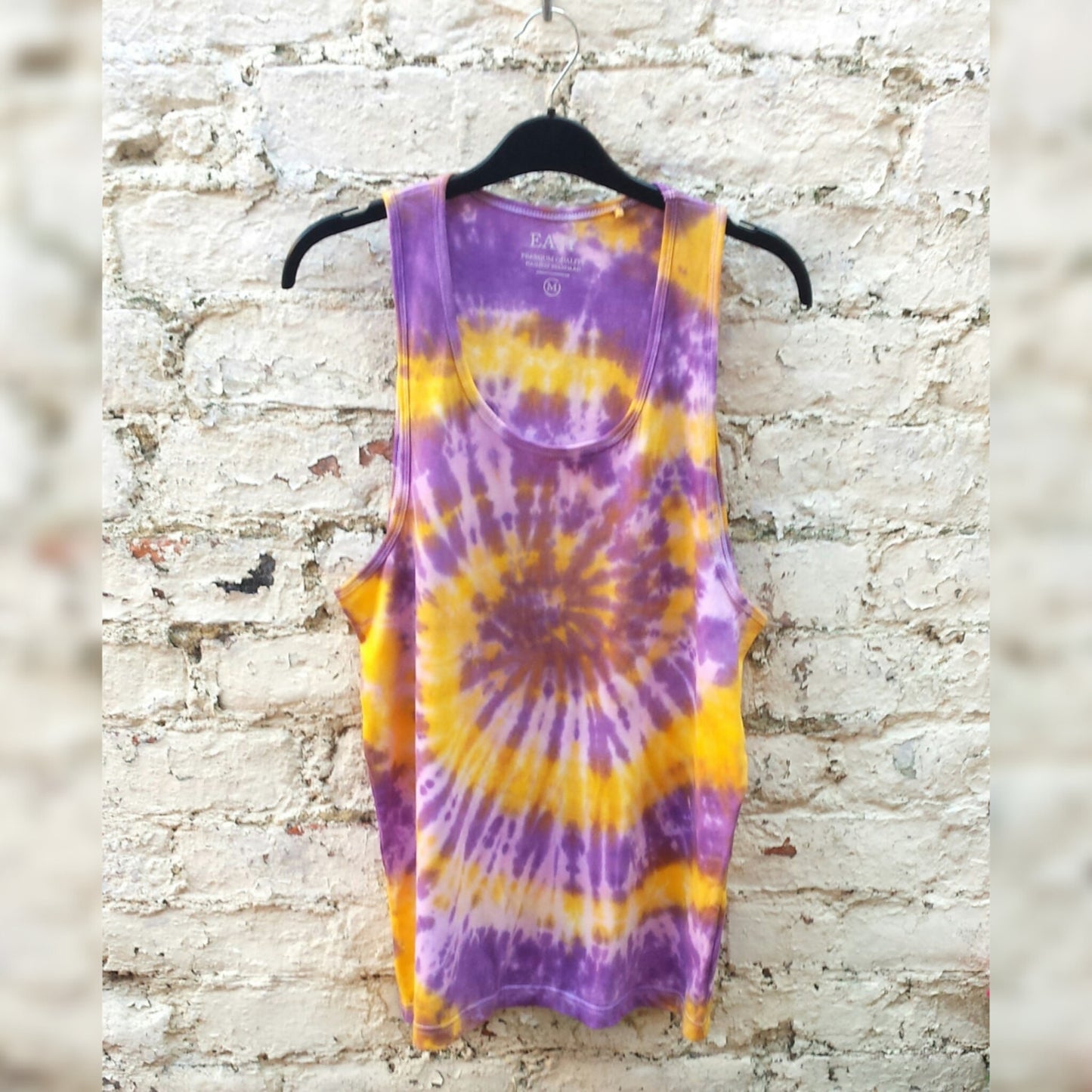 Unisex Tank Tie Dye Tank Top Yellow & Purple